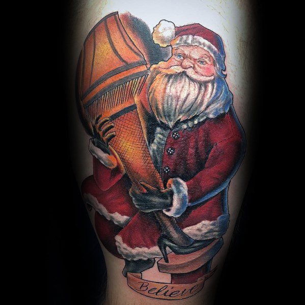 40 Tatuajes de Santa Claus (Con el significado)