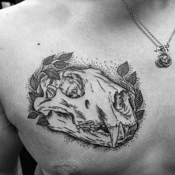 58 Tatuajes de una calavera o cráneo de león y su significado
