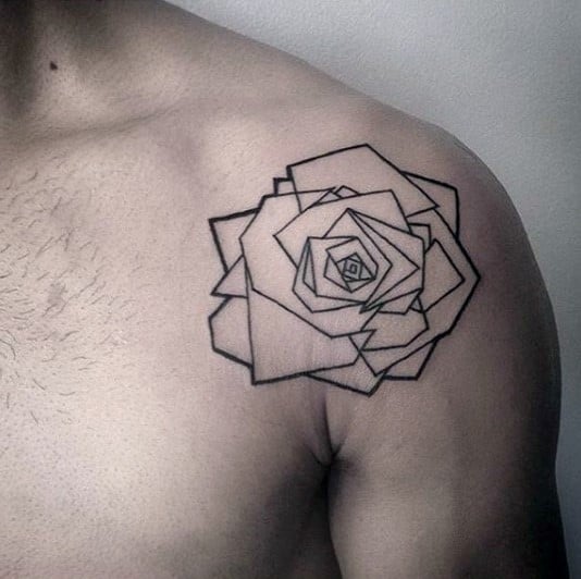 tatuaje rosa geometrica 29