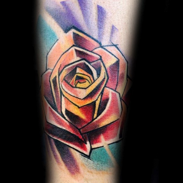 tatuaje rosa geometrica 47