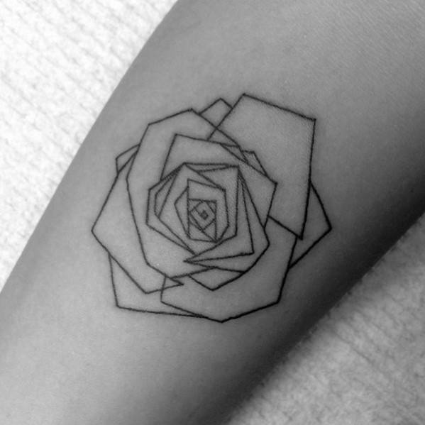 tatuaje rosa geometrica 49