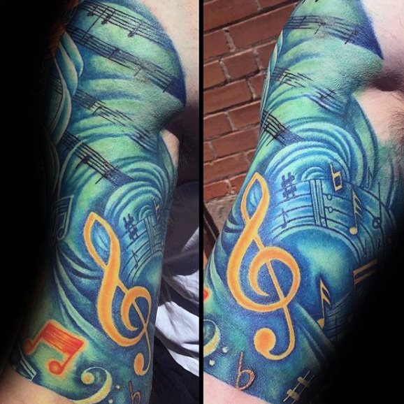 tatuaje nota musical 78
