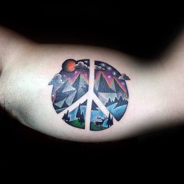 tatuaje simbolo paz 108