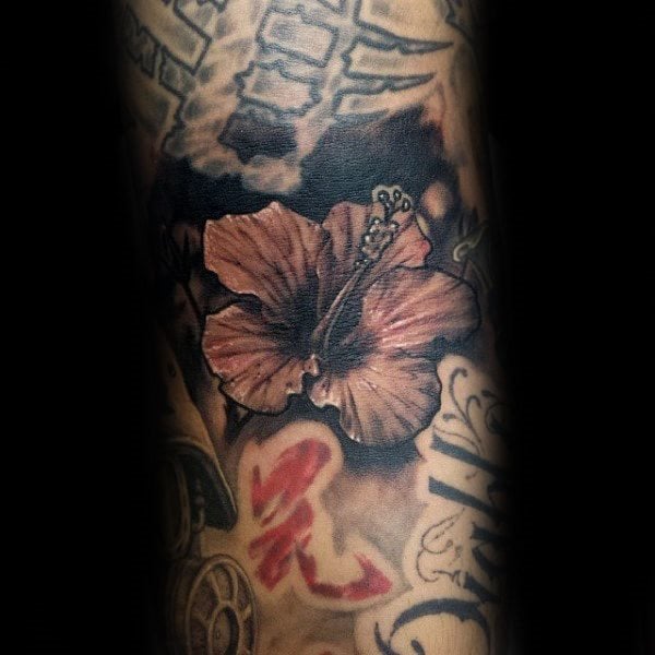 tatuaje flor de hibisco 09