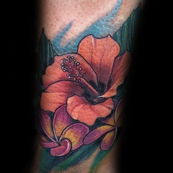 tatuaje flor de hibisco 117