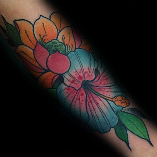 tatuaje flor de hibisco 156