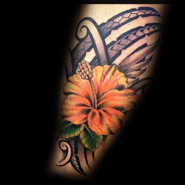tatuaje flor de hibisco 165
