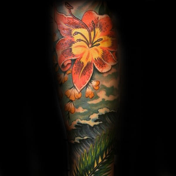 tatuaje flor de hibisco 45