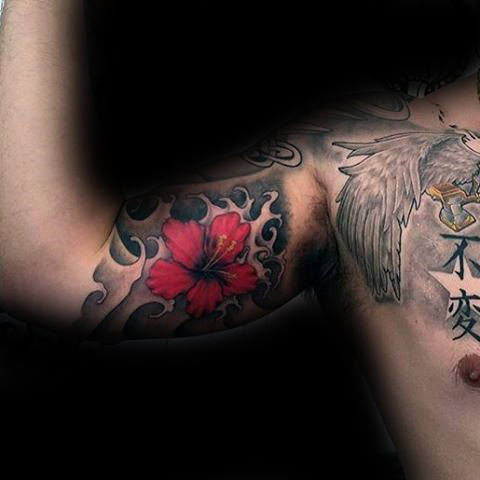 tatuaje flor de hibisco 90