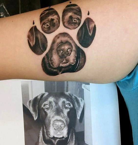 tatuaje huella pisada perro 195