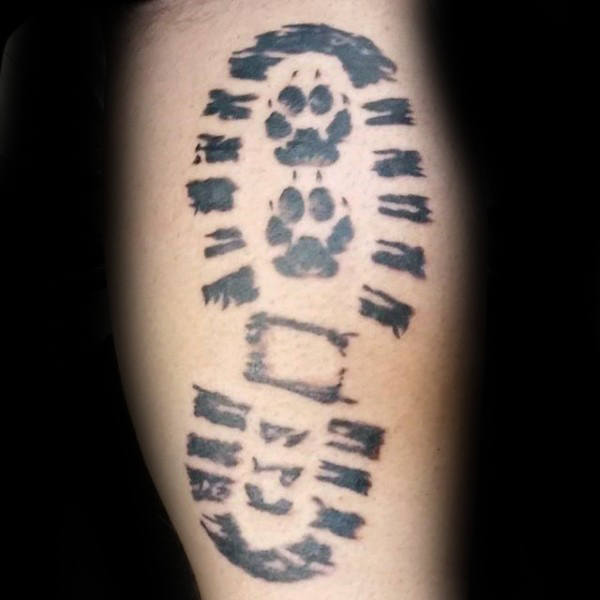 tatuaje huella pisada perro 60
