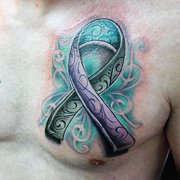 tatuaje lazo contra cancer 114