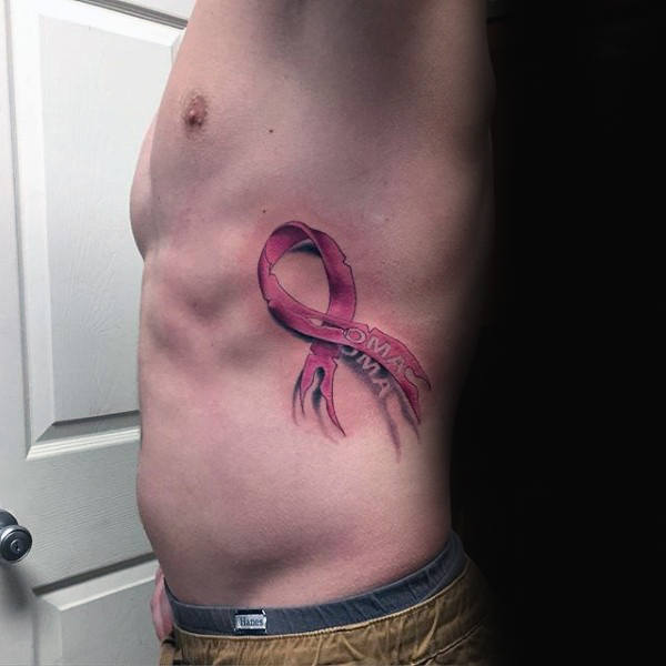 tatuaje lazo contra cancer 126