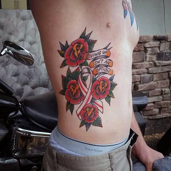 tatuaje lazo contra cancer 60