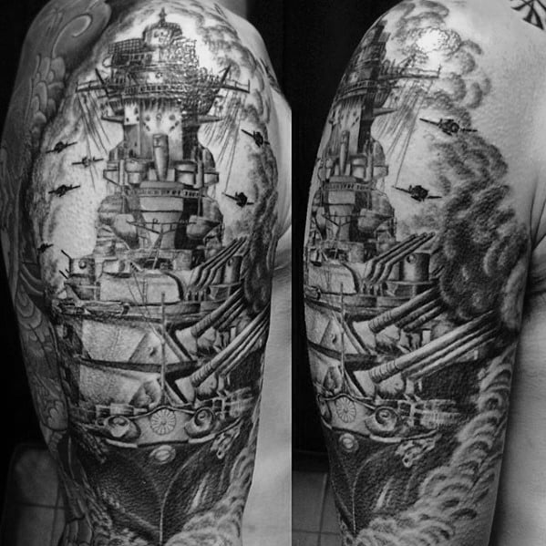 tatuaje barco guerra acorazado 17