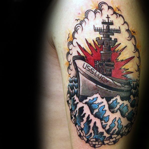 tatuaje barco guerra acorazado 23