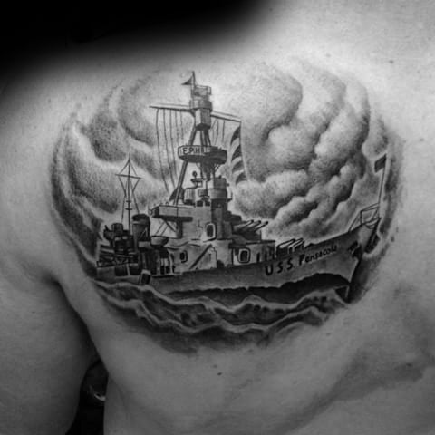 tatuaje barco guerra acorazado 55