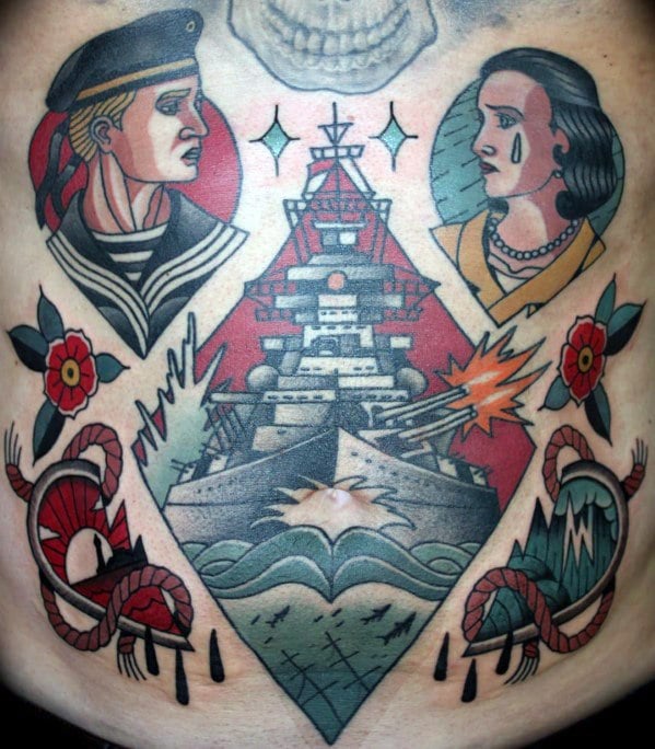 tatuaje barco guerra acorazado 61