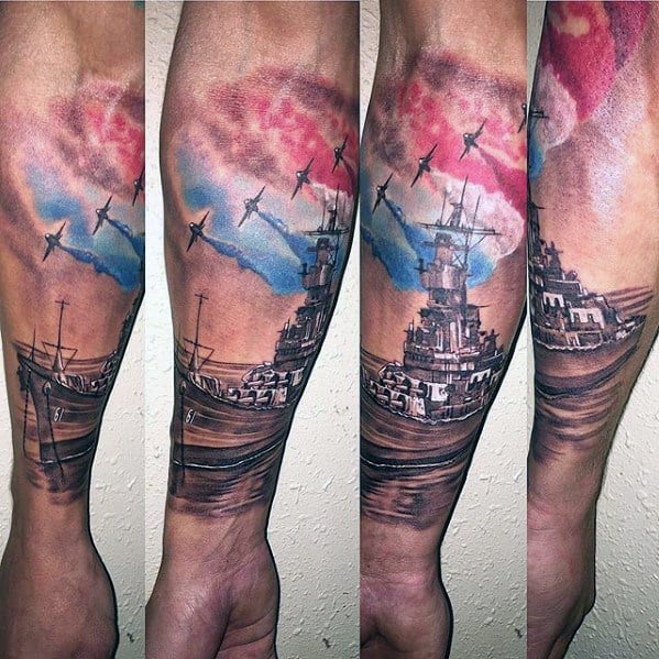 tatuaje barco guerra acorazado 71