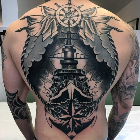 tatuaje barco guerra acorazado 73