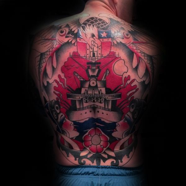 tatuaje barco guerra acorazado 75