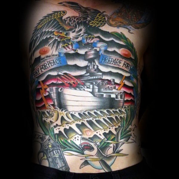 tatuaje barco guerra acorazado 79