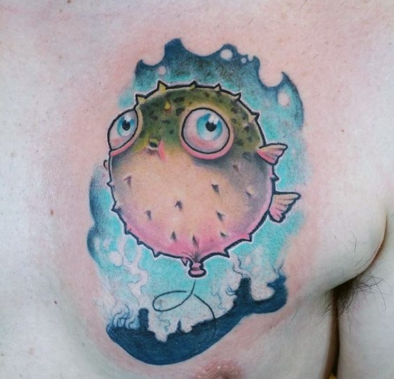 tatuaje pez globo 71