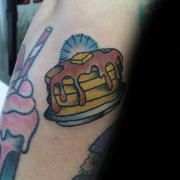 45 Tatuajes de pancakes o tortitas (con el significado)