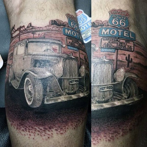 tatuaje coche antiguo americano hot rod 17
