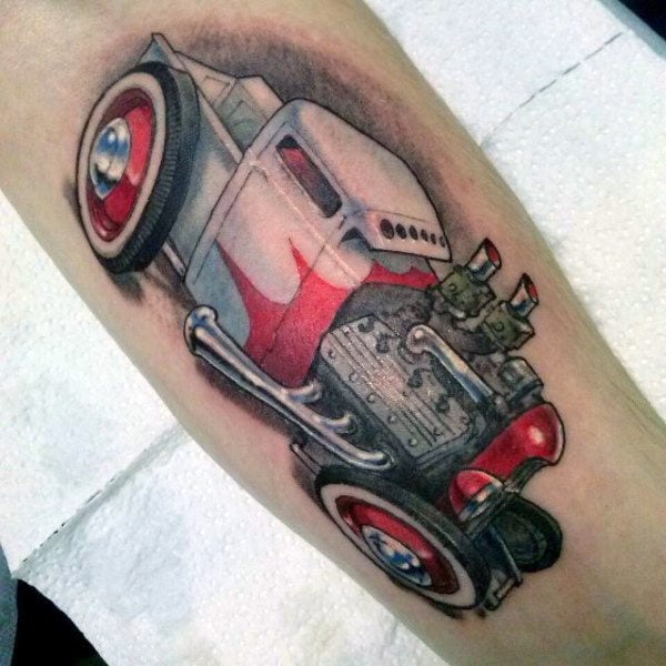 tatuaje coche antiguo americano hot rod 27