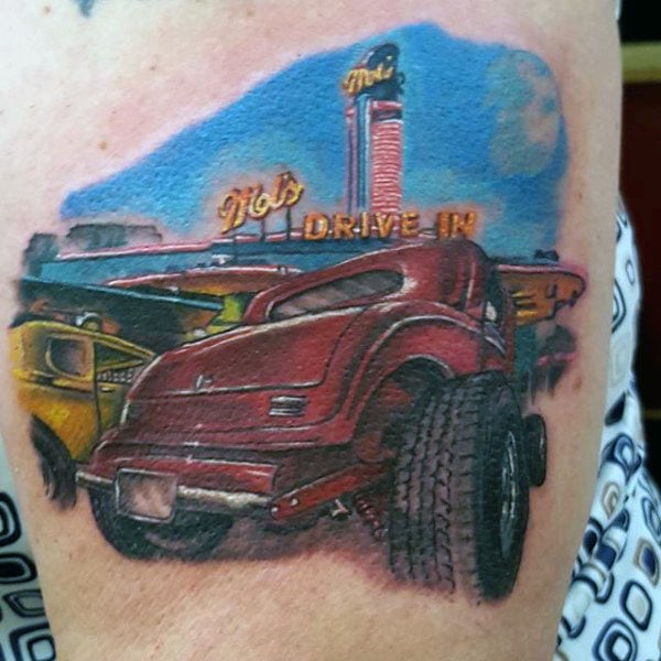 tatuaje coche antiguo americano hot rod 35