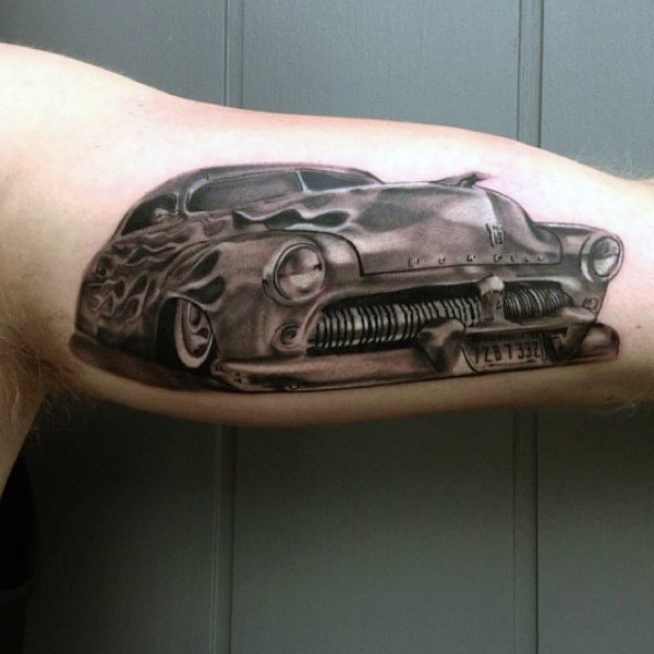 tatuaje coche antiguo americano hot rod 55