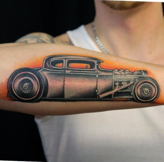 tatuaje coche antiguo americano hot rod 57