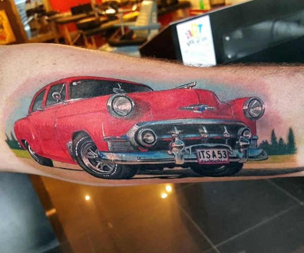 tatuaje coche antiguo americano hot rod 61