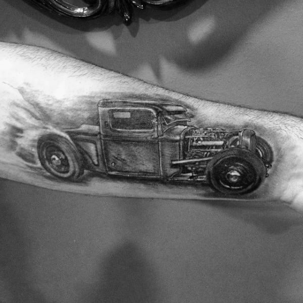 tatuaje coche antiguo americano hot rod 63