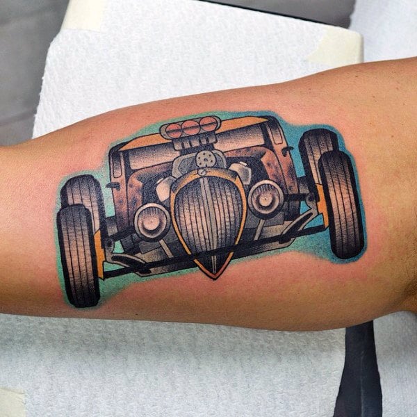 tatuaje coche antiguo americano hot rod 65