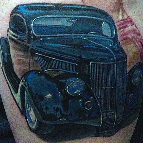 tatuaje coche antiguo americano hot rod 85