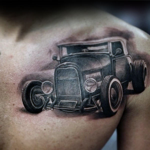 tatuaje coche antiguo americano hot rod 87