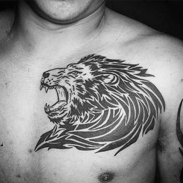 tatuaje leon estilo tribal 19