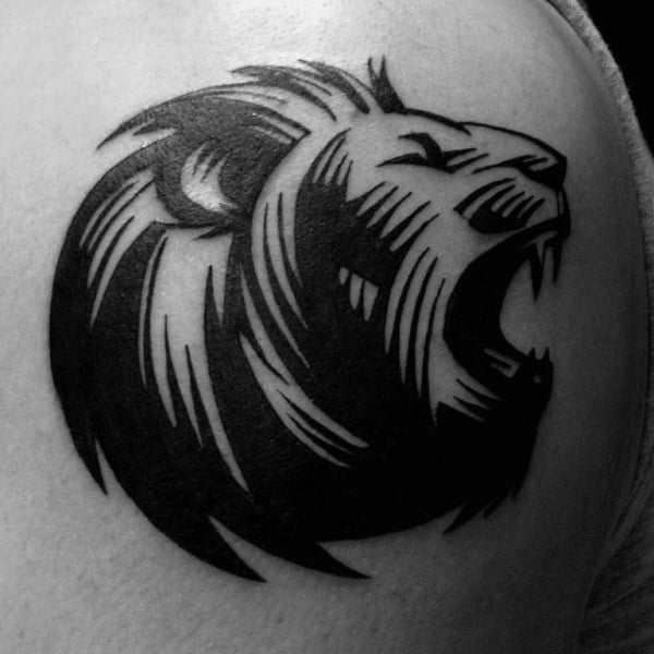 tatuaje leon estilo tribal 45