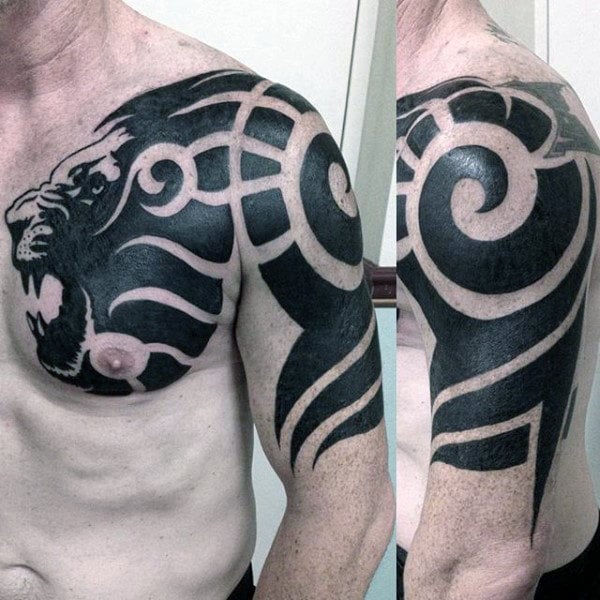tatuaje leon estilo tribal 67