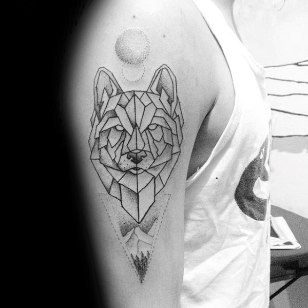 tatuaje lobo geometrico 121