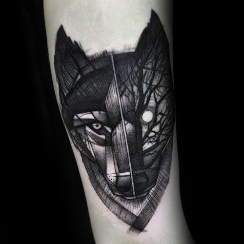 tatuaje lobo geometrico 123