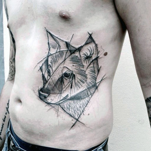 tatuaje lobo geometrico 169