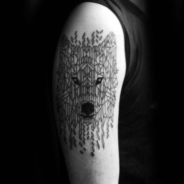 tatuaje lobo geometrico 17