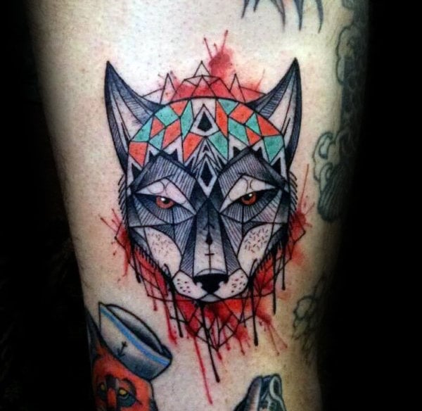 tatuaje lobo geometrico 171