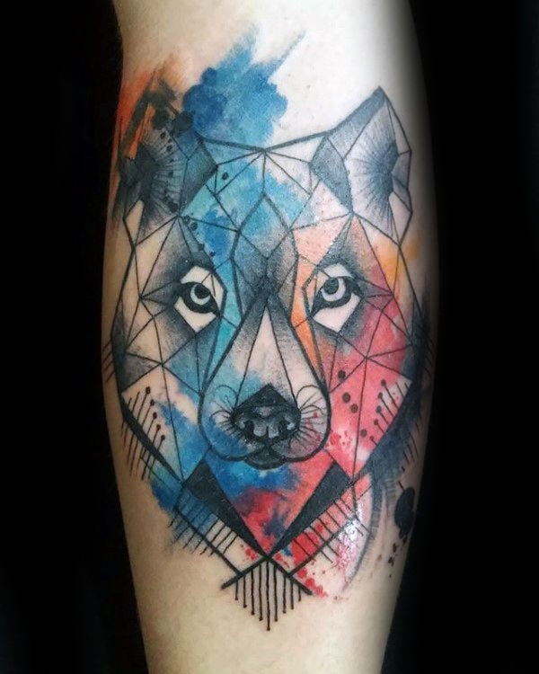 tatuaje lobo geometrico 19