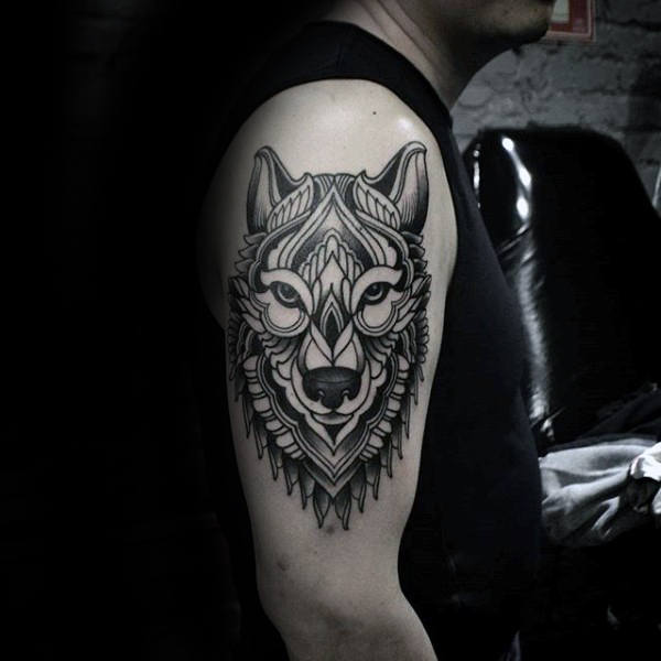 tatuaje lobo geometrico 29