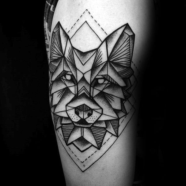 tatuaje lobo geometrico 31