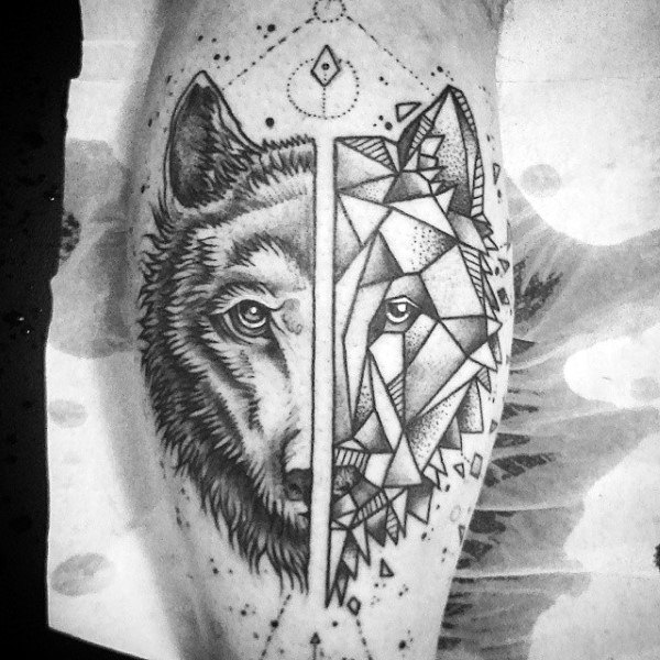 tatuaje lobo geometrico 63
